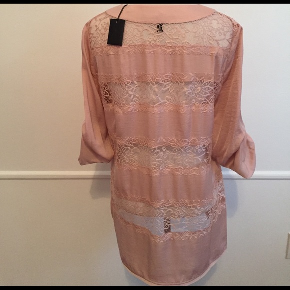 BCBG MAXAZRIA "ERID" Lace Tunic in Dusty Pink - Picture 3 of 4